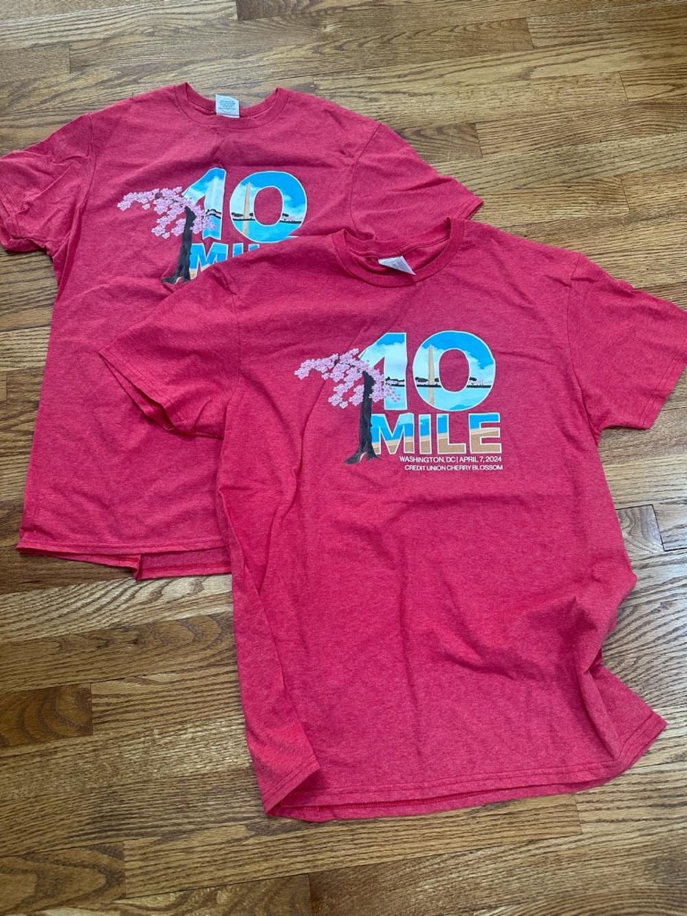 BRAND NEW set of 2 - DC Cherry Blossom 10 Miler Race short sleeve t-shirts 2024